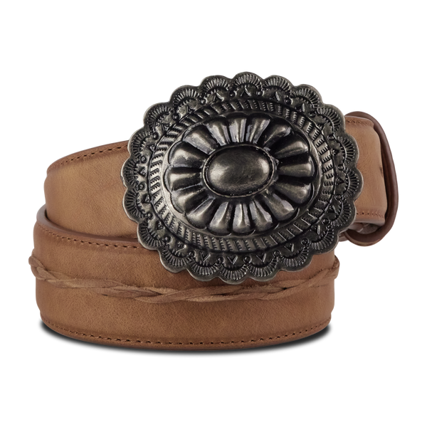 lane boots 1.5 Woven Braided Belt with Round Buckle - Desert Clay