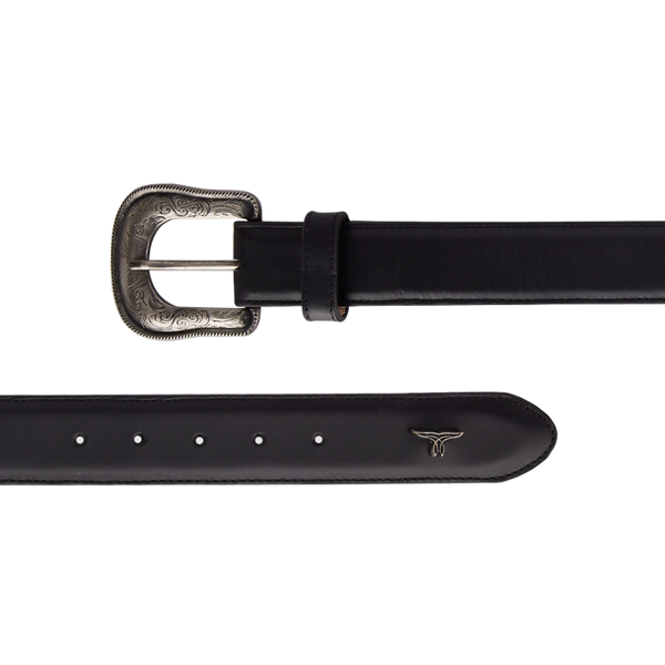 Lane Boots 1.5 Woven Laced Belt With Single Buckle - Jet Black