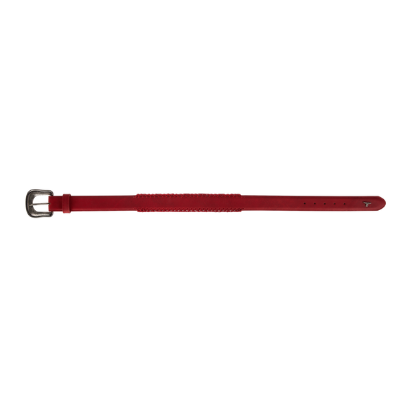 Lane Boots 1.5 Woven Laced Belt With Single Buckle - Smoldering Ruby