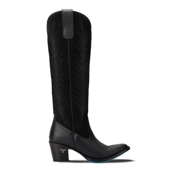 Lane Boots Jentry Knee High Boot - Jet Black & Soft Black Suede