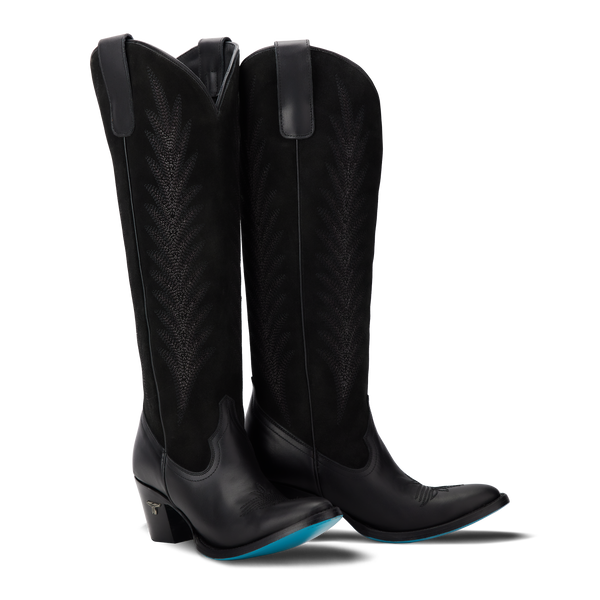 lane boots Jentry Knee High Boot - Jet Black & Soft Black Suede