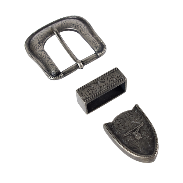 lane boots Belt Buckle - Silver Single Buckle Set