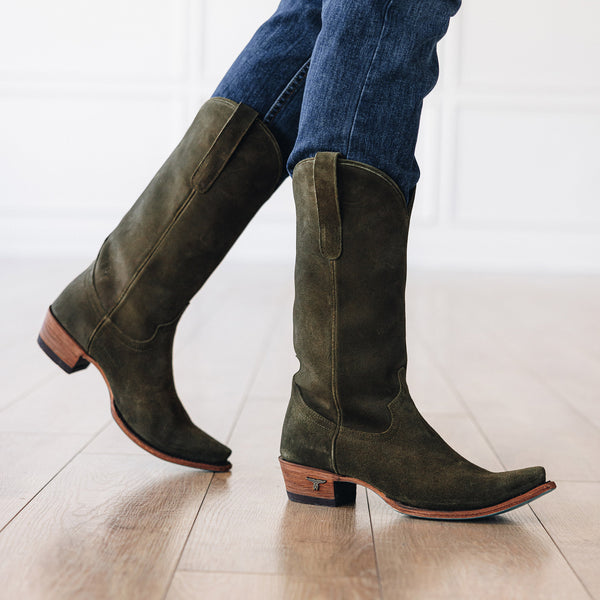 Lane Boots Emma Jane Boot - Olive Suede