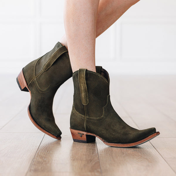 Lane Boots Emma Jane Bootie - Olive Suede