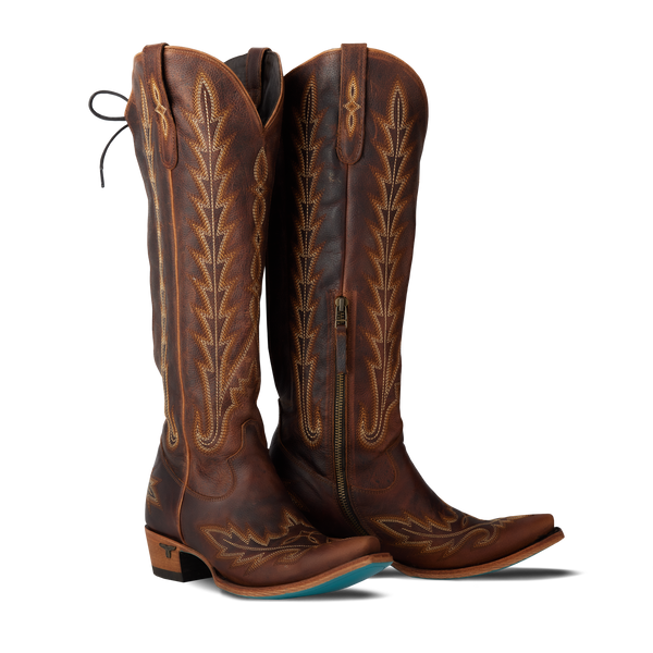 lane boots Lexington Knee High Corset - Cognac