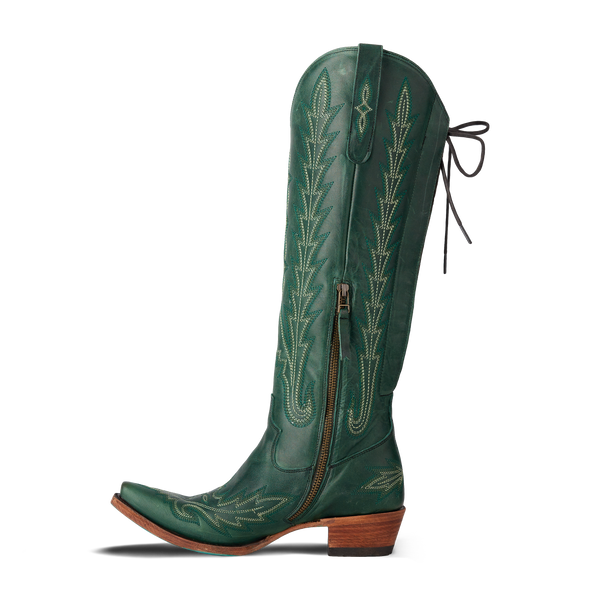 Lane Boots Lexington Knee High Corset - Emerald