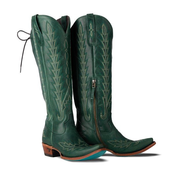 lane boots Lexington Knee High Corset - Emerald