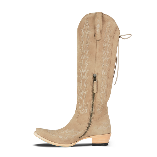 Lane Boots Lexington Knee High Corset - Latte Suede