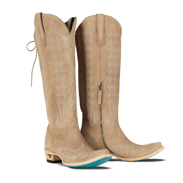 lane boots Lexington Knee High Corset - Latte Suede