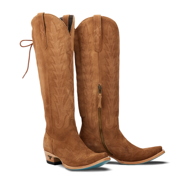 lane boots Lexington Knee High Corset - Toffee Suede