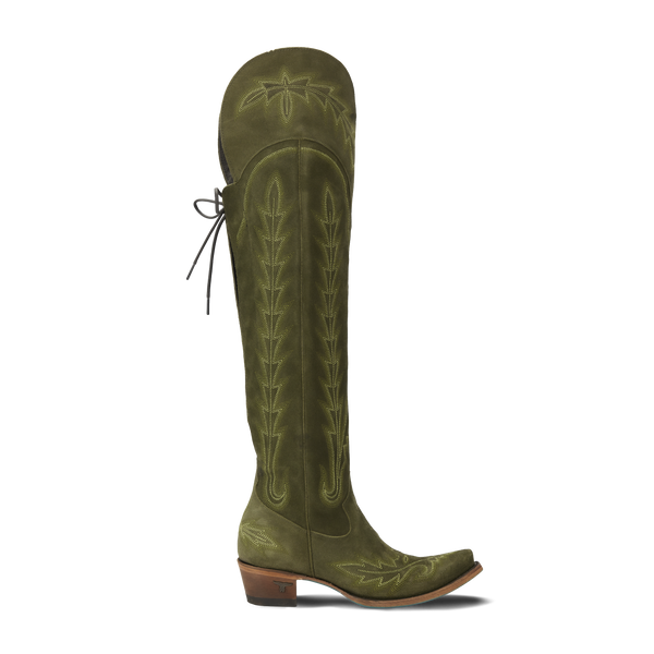 Lane Boots Lexington OTK Corset - Olive Suede