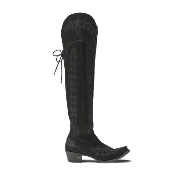 Lane Boots Lexington OTK Corset - Soft Black Suede