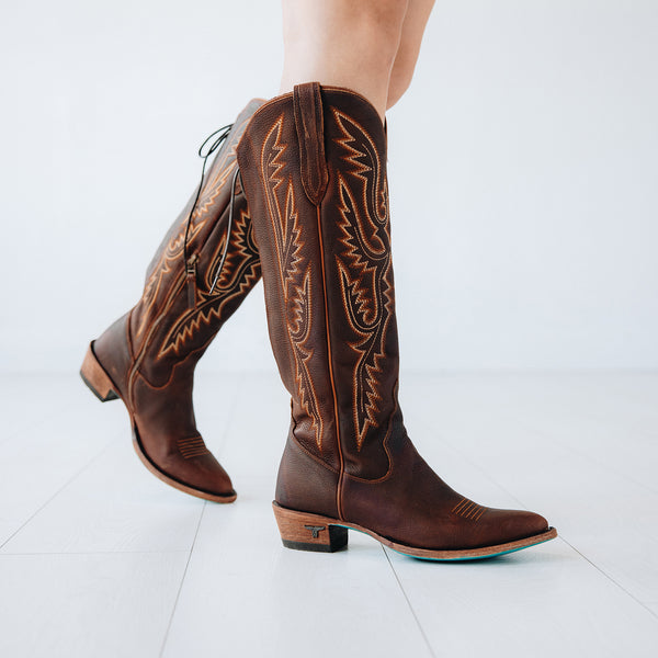 Lane Boots Monica Knee High Corset - Cognac