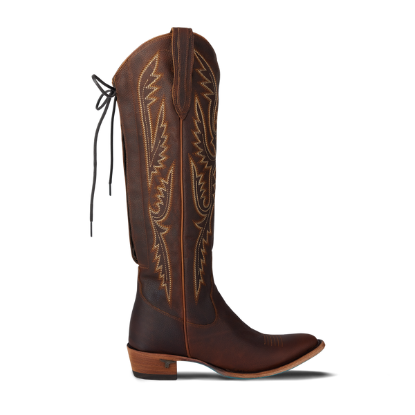 Lane Boots Monica Knee High Corset - Cognac