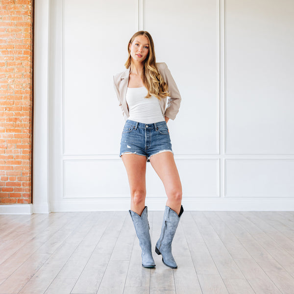 Lane Boots Plain Jane Boot - Washed Denim