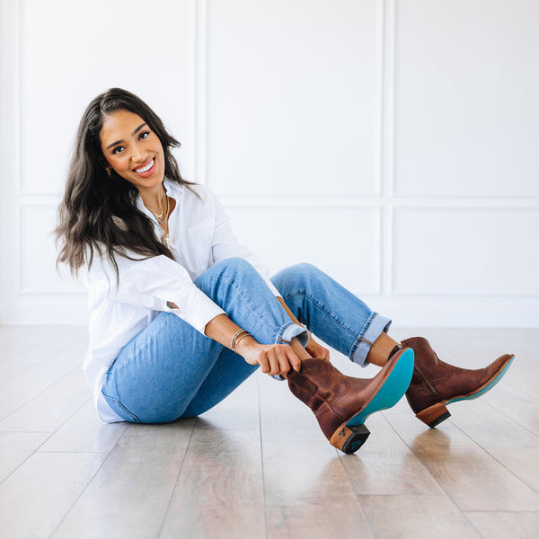 Lane Boots Plain Jane Bootie - Cognac