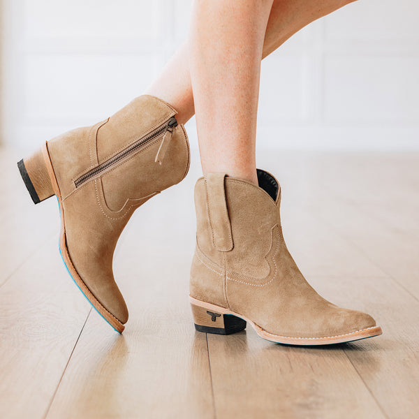 Lane Boots Plain Jane Bootie - Latte Suede