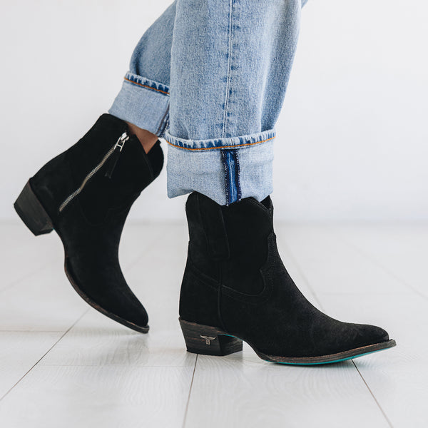 Lane Boots Plain Jane Bootie - Soft Black Suede