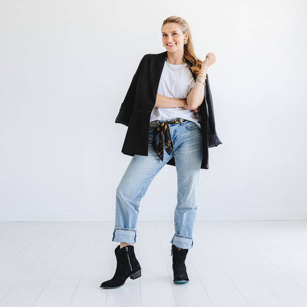 Lane Boots Plain Jane Bootie - Soft Black Suede