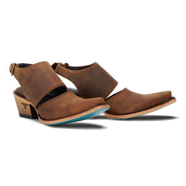 lane boots Plain Jane Slingback Mule - Burnt Caramel