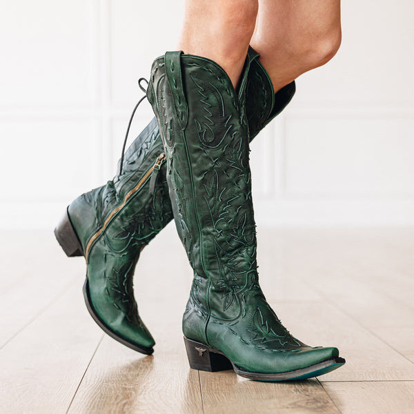 Lane Boots Reverie Knee High Corset - Emerald Green