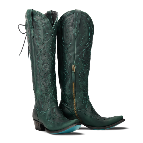 lane boots Reverie Knee High Corset - Emerald Green