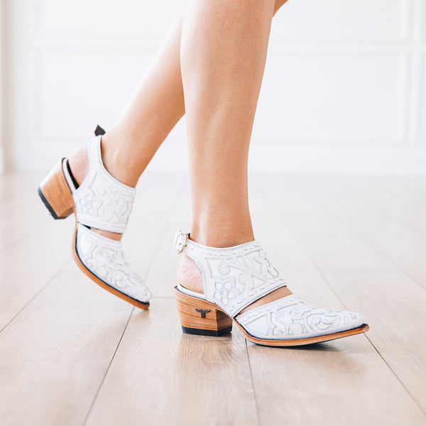 Lane Boots Robin Slingback Mule - Matte White