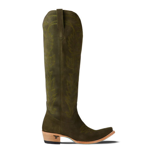 Lane Boots Sandaga Knee High - Olive Suede
