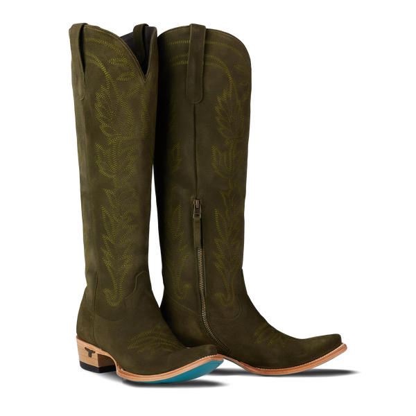 lane boots Sandaga Knee High - Olive Suede