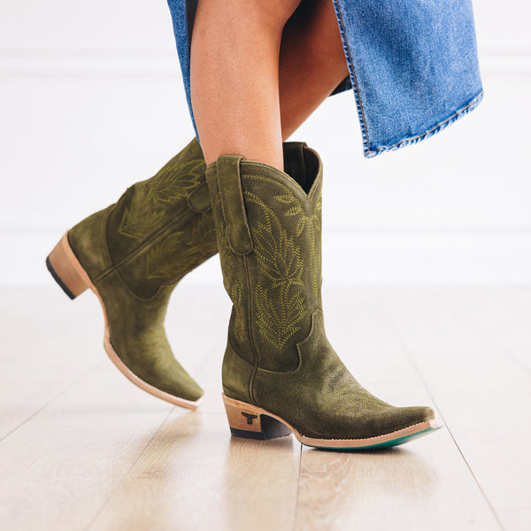 Lane Boots Sandaga Midi - Olive Suede