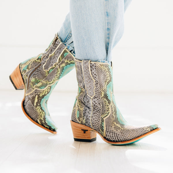 Lane Boots Vickson Exotic Bootie - Blue Watercolor