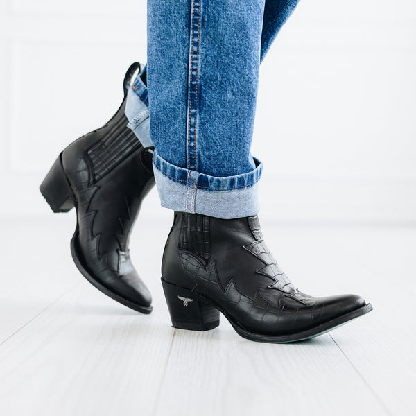 Lane Boots Western Chelsea Bootie - Jet Black