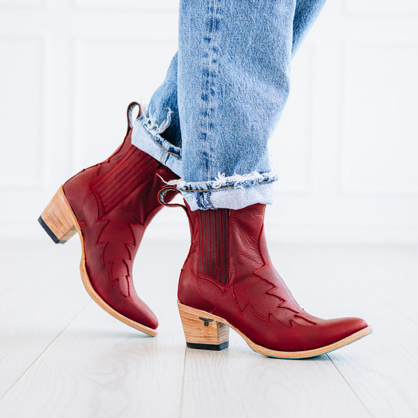 Lane Boots Western Chelsea Bootie - Smoldering Ruby