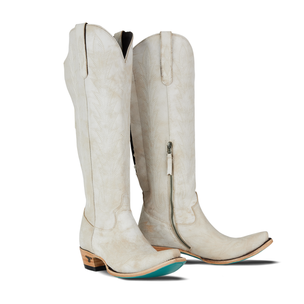 lane boots Lexington Knee High Corset - Ceramic Crackle