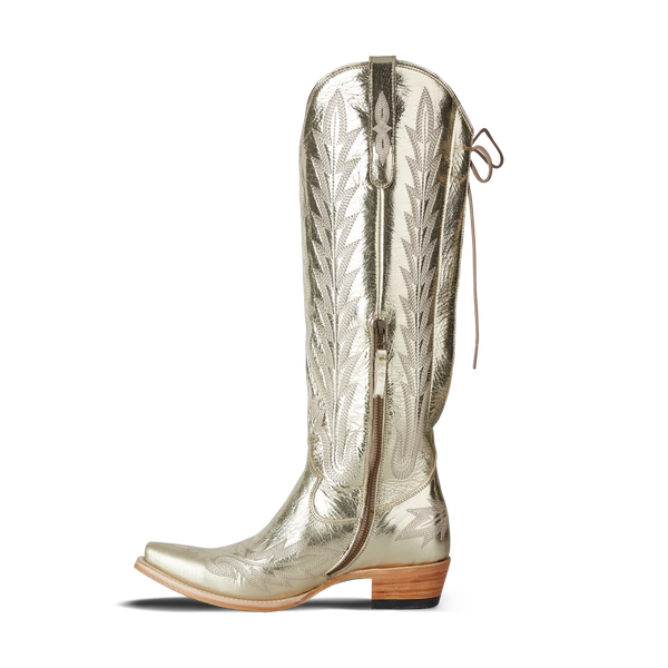 Lane Boots Lexington Knee High Corset - Champagne Metallic
