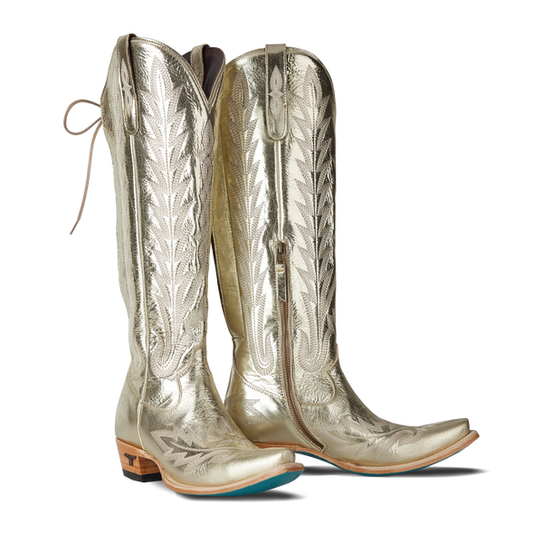 lane boots Lexington Knee High Corset - Champagne Metallic