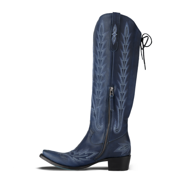 Lane Boots Lexington Knee High Corset - Midnight Navy