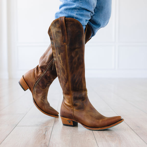 Lane Boots Olivia Jane Knee High Corset - Burnt Caramel