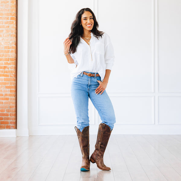 Lane Boots Olivia Jane Knee High Corset - Burnt Caramel