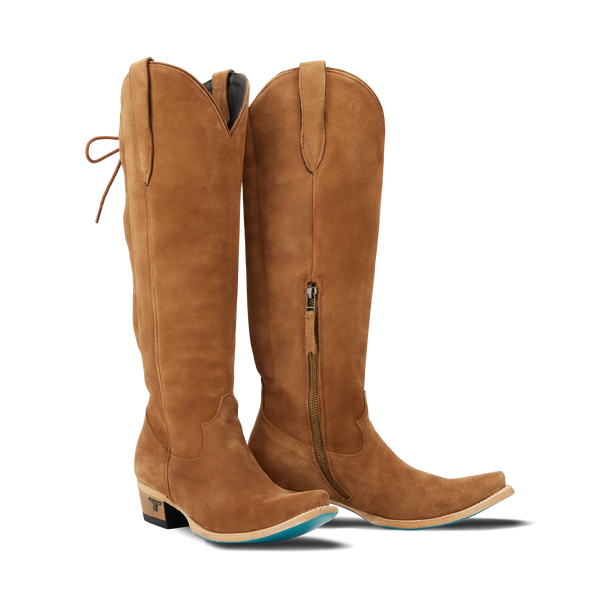 lane boots Olivia Jane Knee High Corset - Toffee Suede