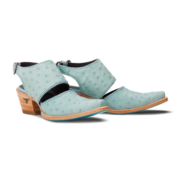 lane boots Plain Jane Slingback Mule - Powder Blue Ostrich