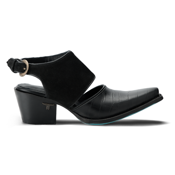 Lane Boots Plain Jane Slingback Mule - Soft Black Suede