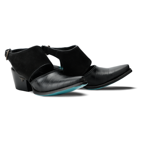 lane boots Plain Jane Slingback Mule - Soft Black Suede