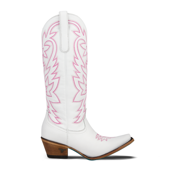 Lane Boots Smokeshow Boot - Matte White And Neon Pink