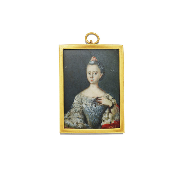 larkspur & hawk Antique Portrait Miniature of Princess Sophie ca 1760 larkspur & hawk Antique Portrait Miniature of Princess Sophie ca 1760
