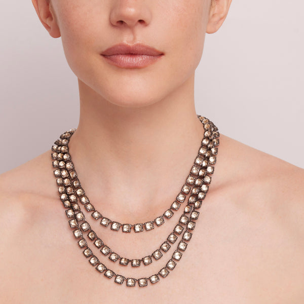 Larkspur & Hawk Antoinette 3-Strand Rivière (Black Rhodium Wash)