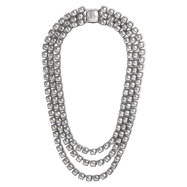 larkspur & hawk Antoinette 3-Strand Rivière (Black Rhodium Wash)