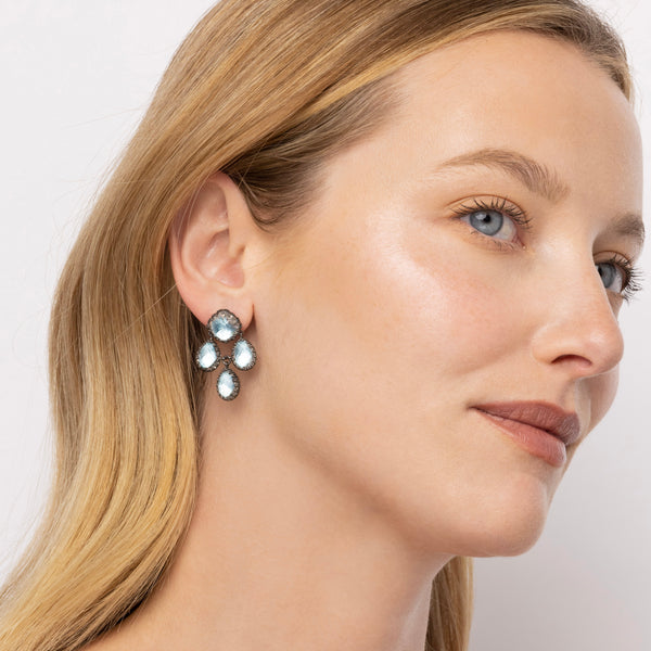 Larkspur & Hawk Antoinette Girandole Earrings (Black Rhodium Yellow Or Rose Gold Wash)