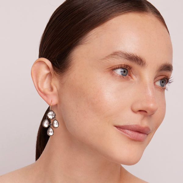 Larkspur & Hawk Antoinette Girandole Earrings On Wire (Black Rhodium Yellow Or Rose Gold Wash)