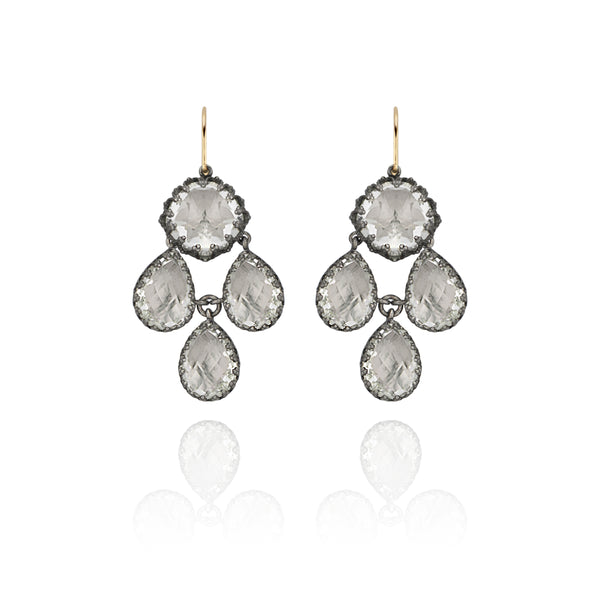 Larkspur & Hawk Antoinette Girandole Earrings On Wire (Black Rhodium Yellow Or Rose Gold Wash)